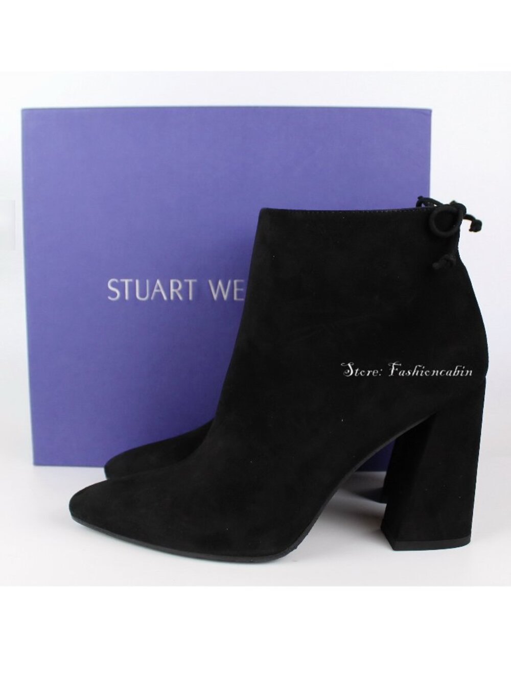 NEW STUART WEITZMAN Grandiose Black Suede Ankle Boots, EU 40/ US 9.5